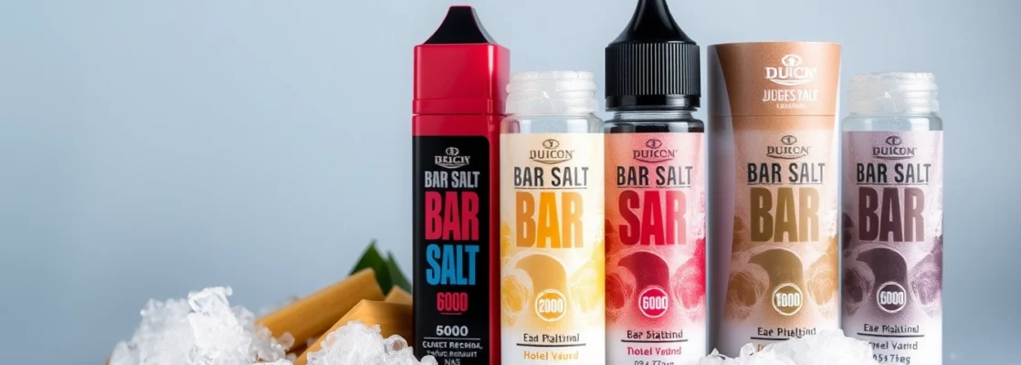 Bar Salt 6000 vaping device showcasing its sleek design and flavor variety, highlighting its impressive 6000 puffs capability